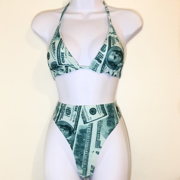 Fashion Money Note Printed Bikini - Picture 3 of 9